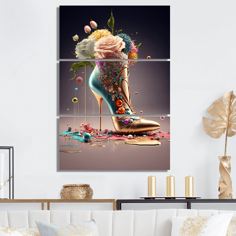 Floral high 2024 heel shoes